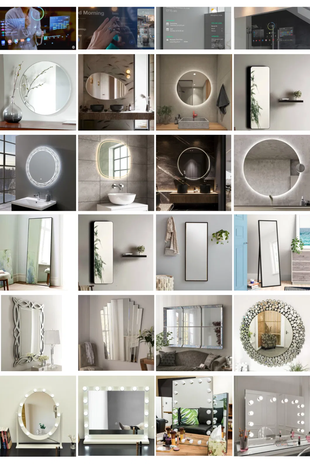 Ortonbath White Arched Framed Bath Home Smart Wall Mounted Non-LED Mirror Bathroom Designer Decorative Art Mirror