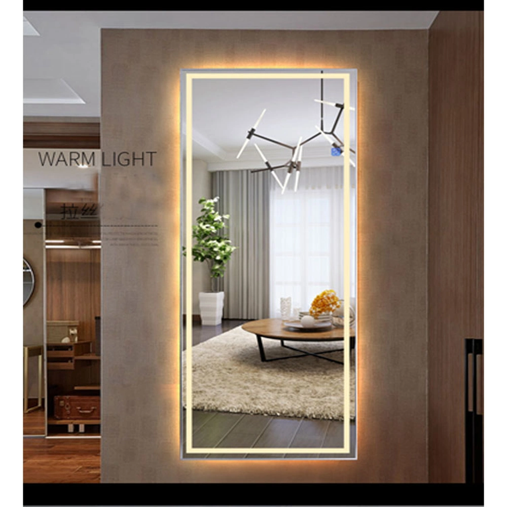 LED Wall Styling Carved Home Hotel Room Floor Full Length Dressing Mirror