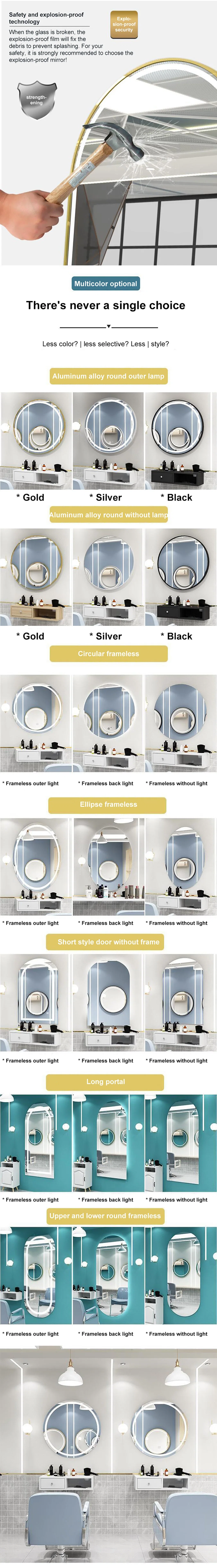 Wall Mounted LED Salon Mirror Light Smart Mirror Rectangle Defogger Dressing Wholesale Full Length Mirror LED