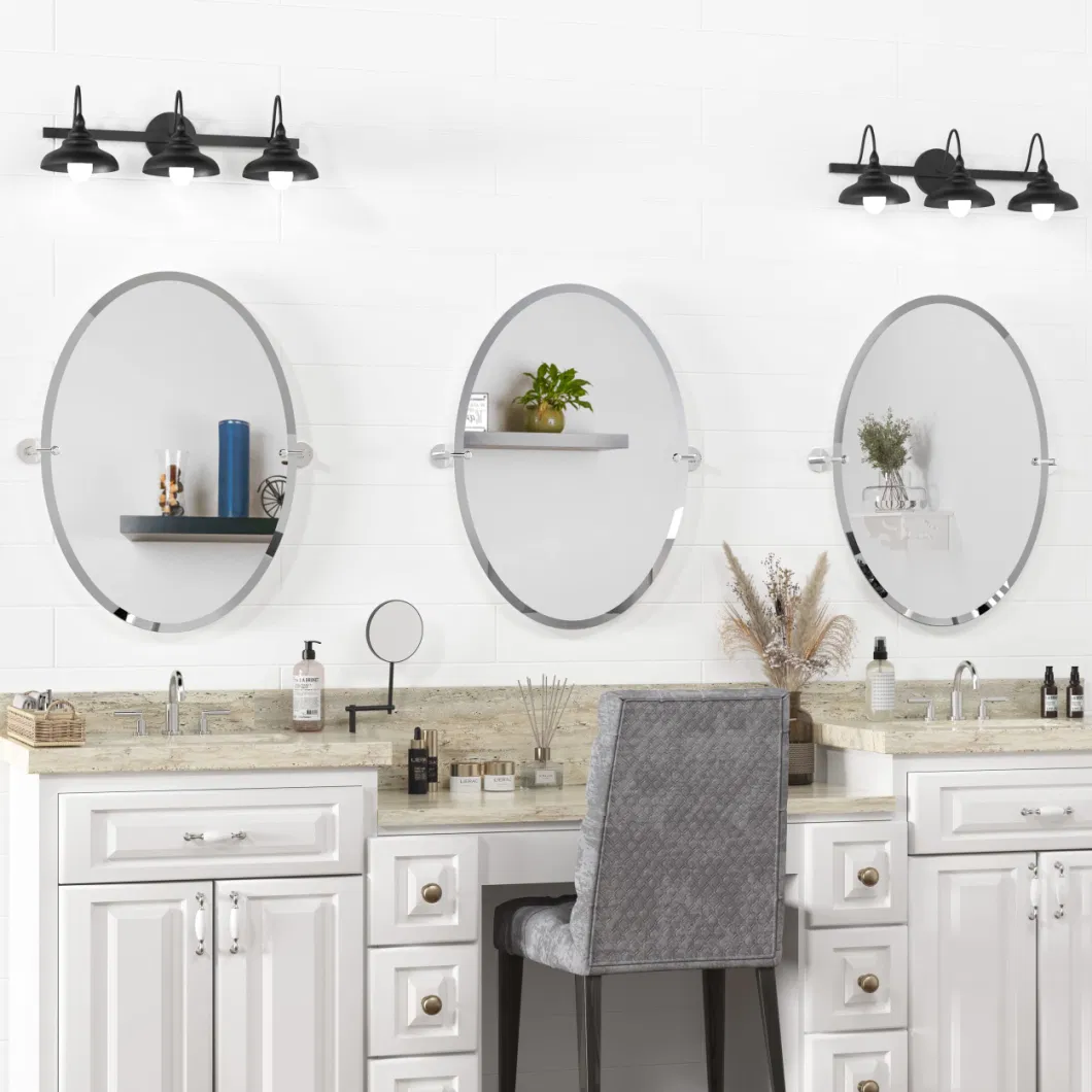 Standing Floor Bathroom Furniture Home Hotel Room Wall Mirror Vanity Salon Cosmetic Decor Washroom Shaving Makeup Frameledd Mirror