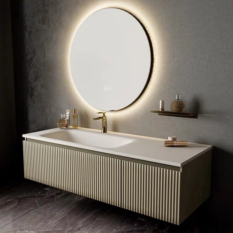 Modern Wall Mounted Wooden Bathroom Cabinets Furniture Sanitary Vanity Vanities LED Mirror Mirrored Medicine Bathroom Cabinet