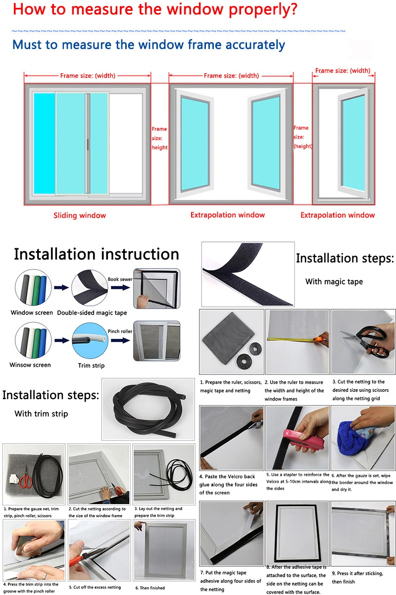 Various Colors Fiberglass Mosquito Nets for Sliding Windows