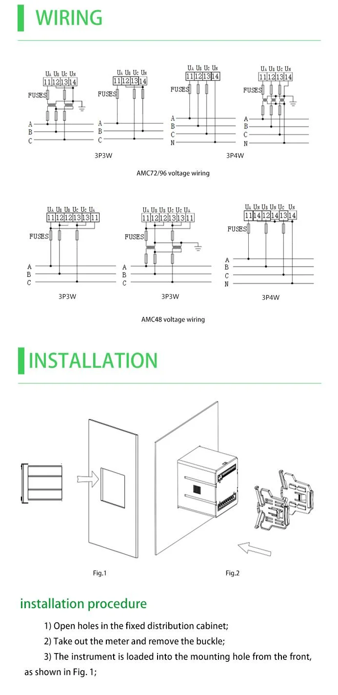 Amc96-E4kc Smart Intelligent Power Collection and Monitoring Device with LED Display