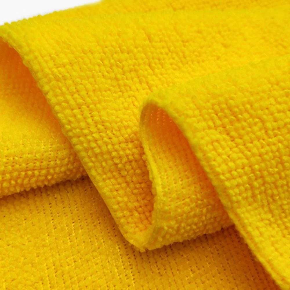 Warp Knitting 40X40cm 250GSM Yellow Ultrasonic Edge 40gram Microfiber Towel