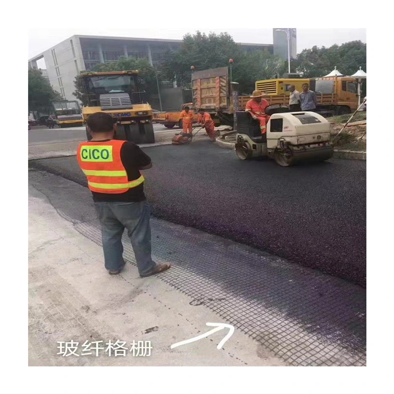 Earthwork Products Biaxial Glass Fiber Fiberglass 30kn/M Geogrid for Road Bed Railway