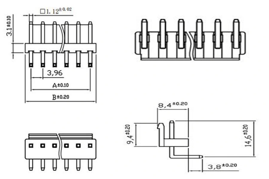 Vh3.96 Curved Needle Seat Plug 3.96mm Pitch Terminal Block Connector