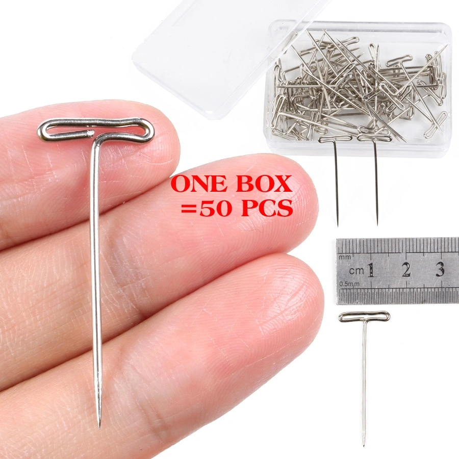 T Shape Needle Wig T Pins Needles for Wig Hold on Canvas Block Head Wig Toupee Making Hair Weaving Tools