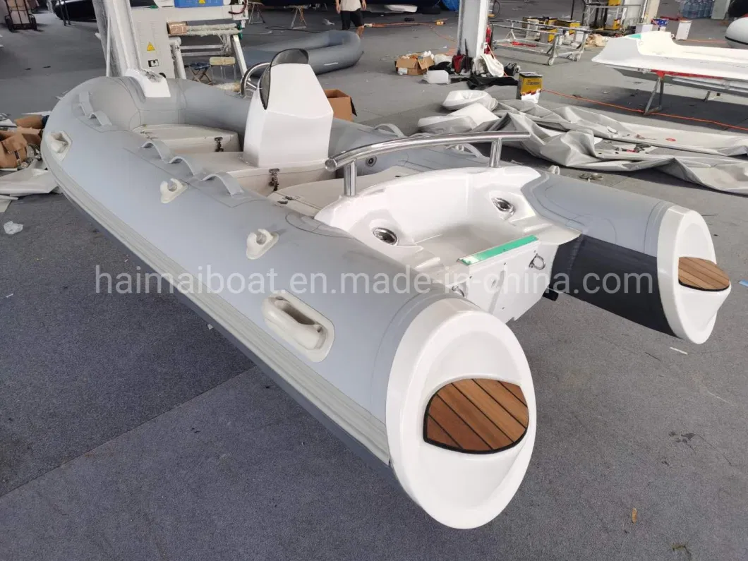 China Hot Selling Product 10.8FT 3.3m Fiberglass Rigid Hull with Orca Hypalon Heytex PVC Inflatable Speed Boat