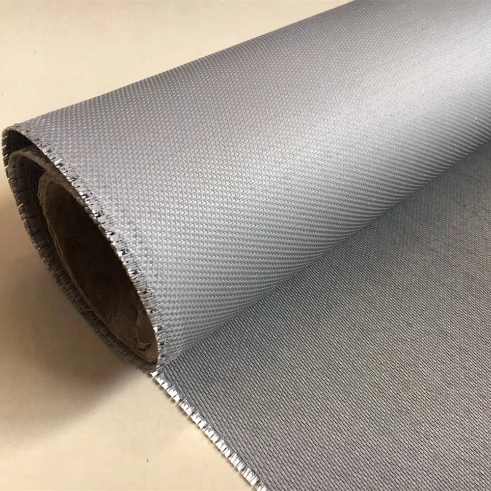 China Manufacturer Silicone Vermiculite Aluminum Foil Coated Fabric High Temperature Resistant Fireproof Stainless Steel Wire Insert Fiberglass Cloth