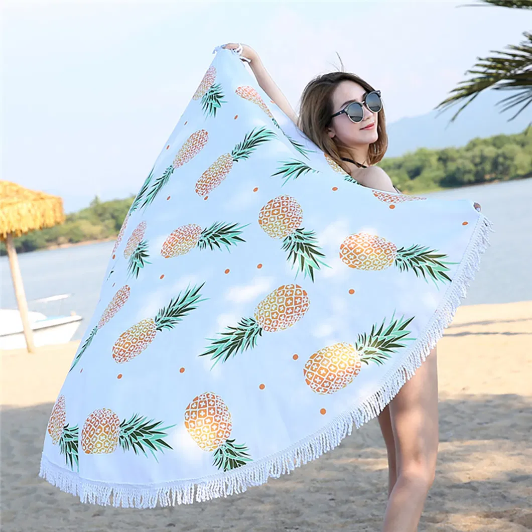 Good Softness and Quick Dry 250GSM-350GSM Warp Knitted Microfiber Beach Towels with Artwork Printed and Dyed. for Pleasure and Outdoor Using