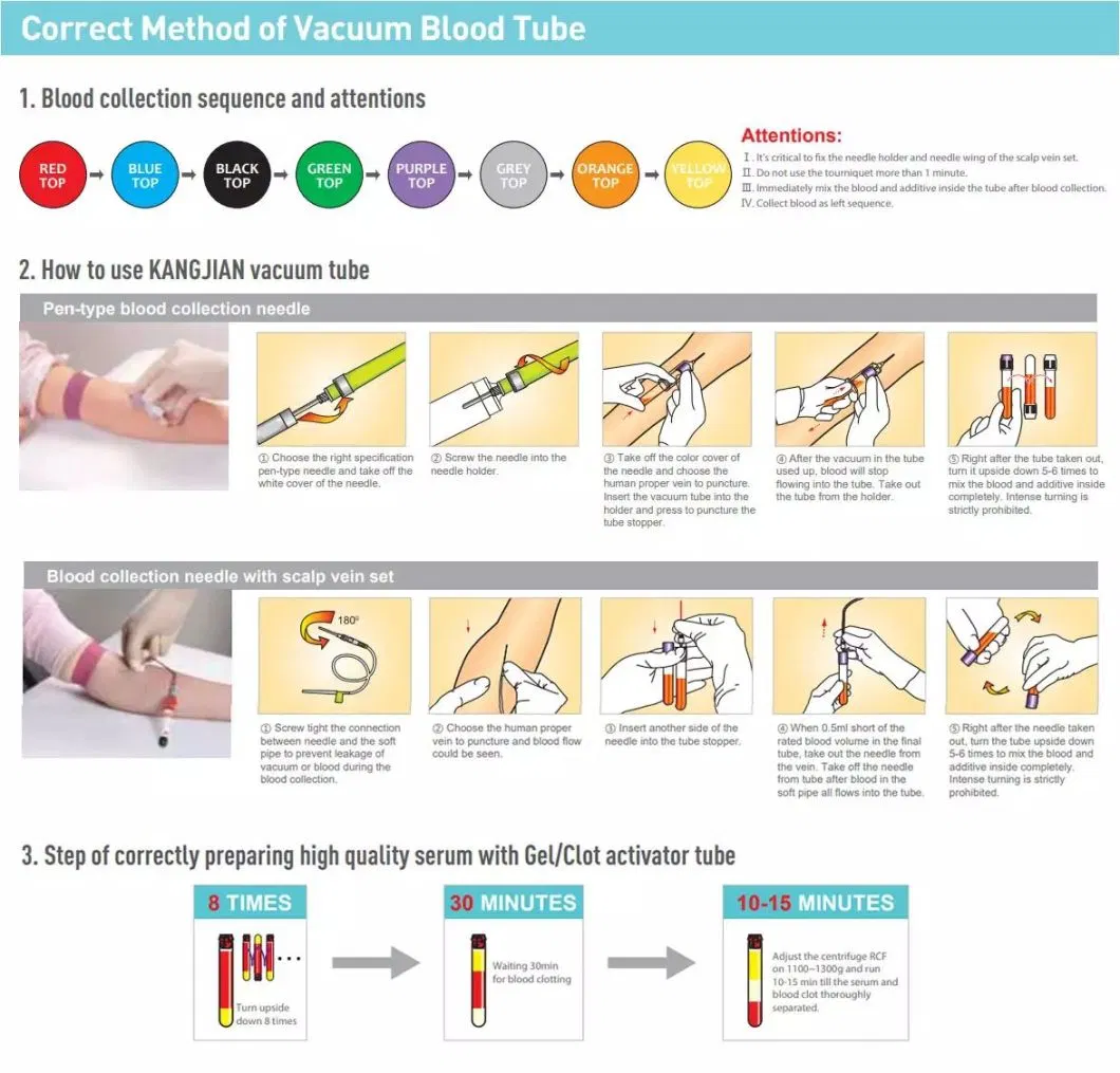 High Quality Clot Activator &amp; Gel Tube Vacuum Blood Collection Tubes