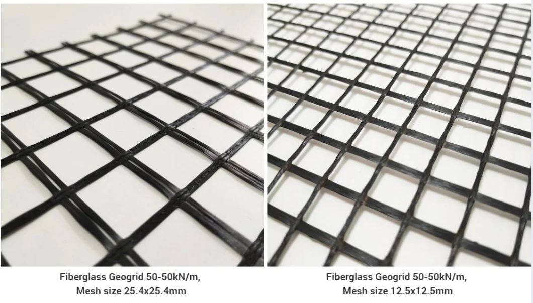 High Tensile Basalt Fiber Mesh Geo Grid Fiberglass Geogrid Coated Bitumen 100-100kn/M for Sale