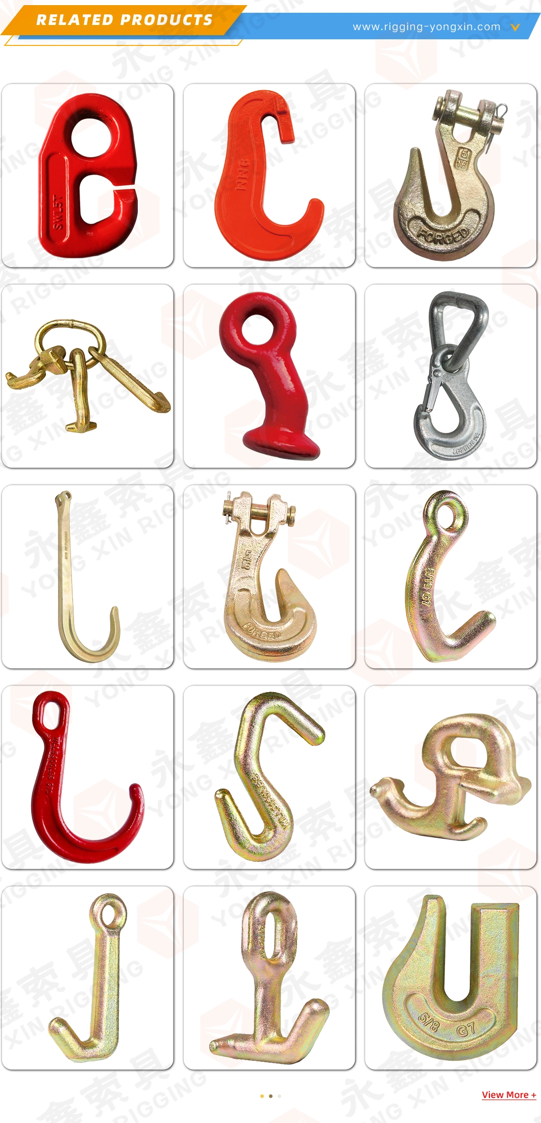 A323 Type Drop Forged Carbon Steel Eye Grab Hook for Chain Fittings