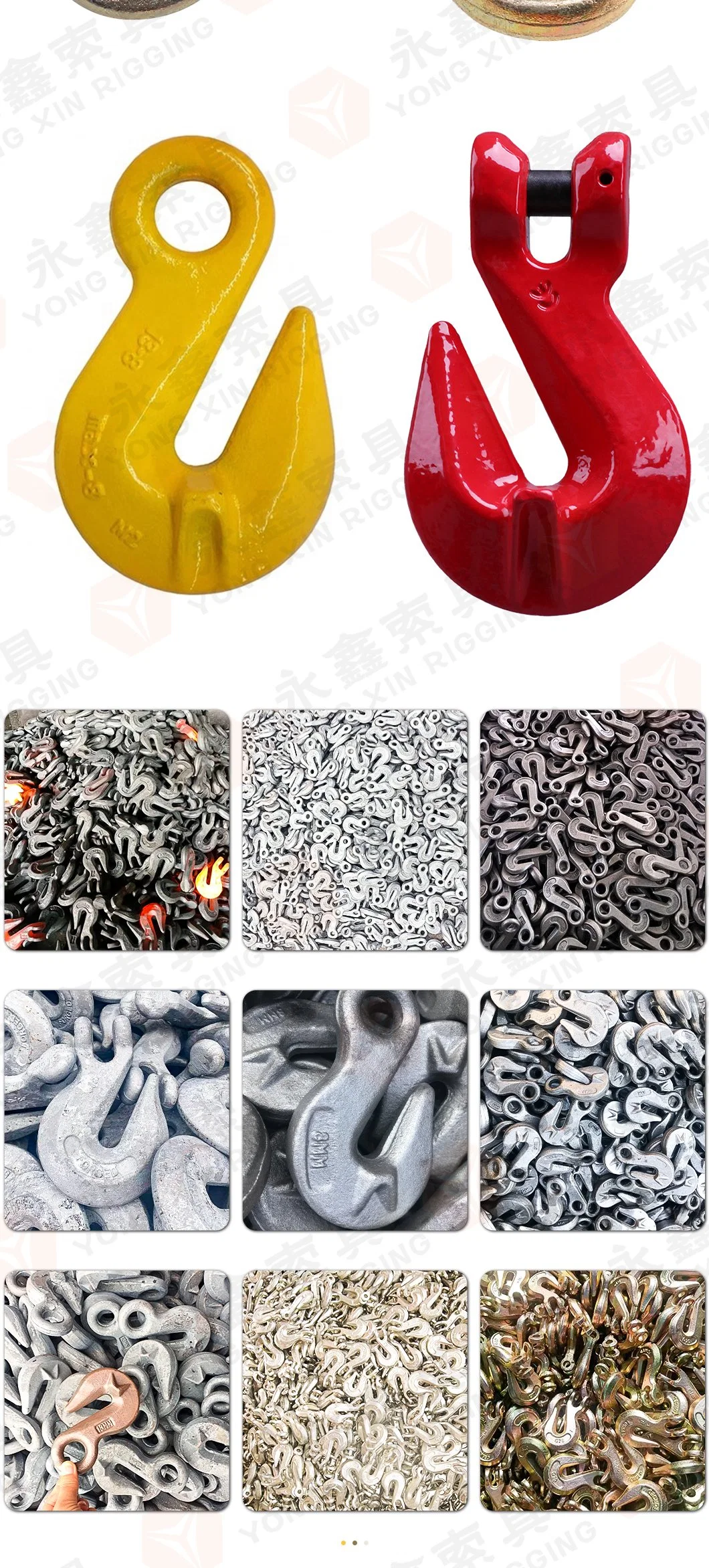 A323 Type Drop Forged Carbon Steel Eye Grab Hook for Chain Fittings