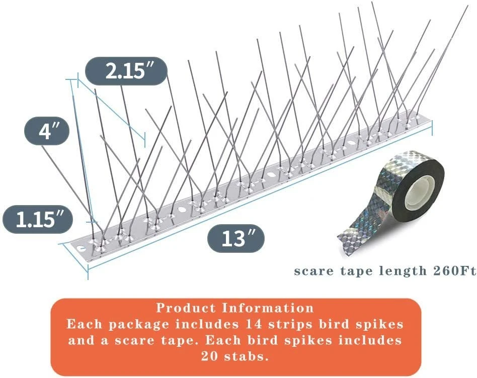 Pest Control Bird Spiker Grade Stainless Steel Made in China