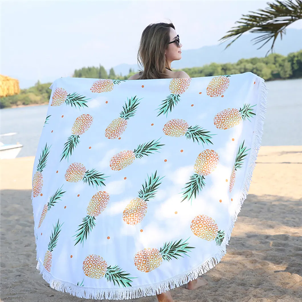 Good Softness and Quick Dry 250GSM-350GSM Warp Knitted Microfiber Beach Towels with Artwork Printed and Dyed. for Pleasure and Outdoor Using