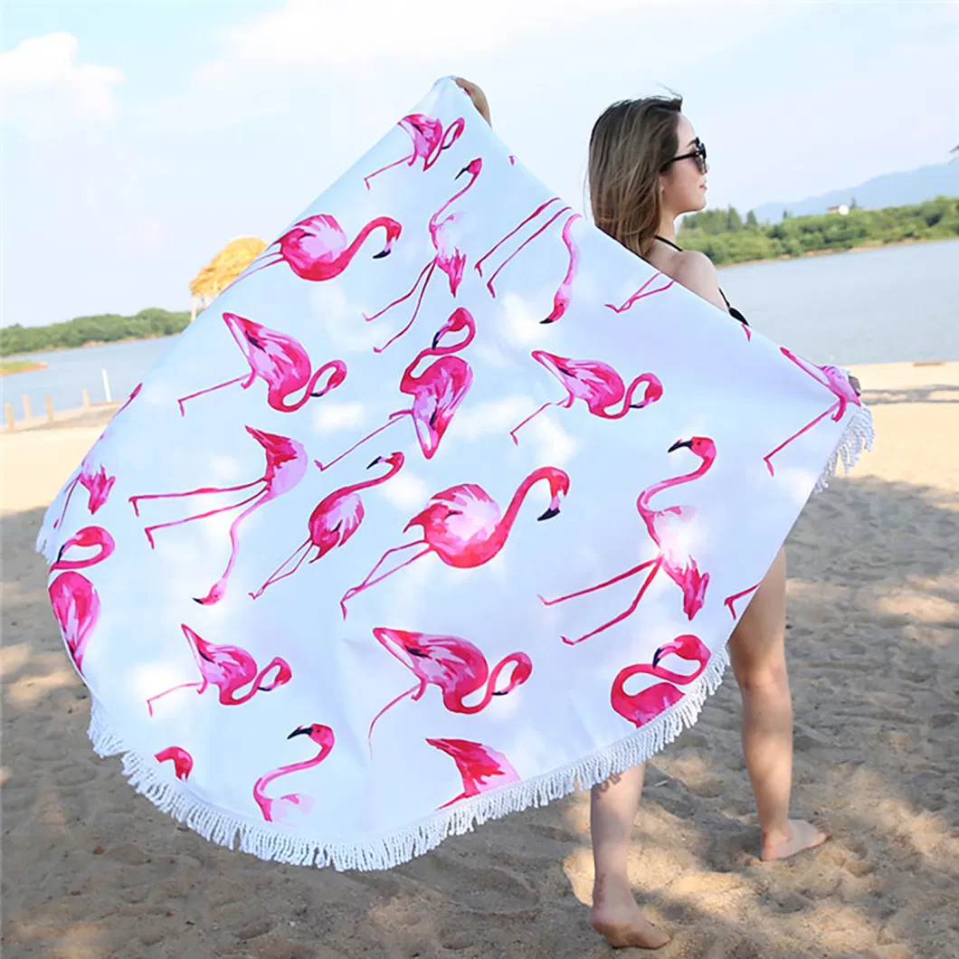 Good Softness and Quick Dry 250GSM-350GSM Warp Knitted Microfiber Beach Towels with Artwork Printed and Dyed. for Pleasure and Outdoor Using