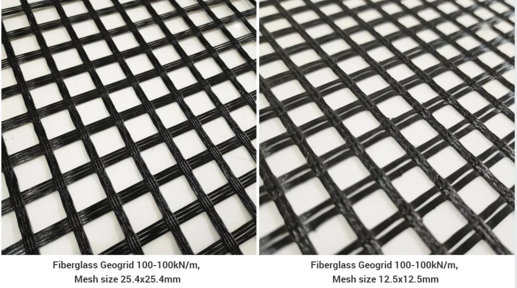 High Tensile Basalt Fiber Mesh Geo Grid Fiberglass Geogrid Coated Bitumen 100-100kn/M for Sale