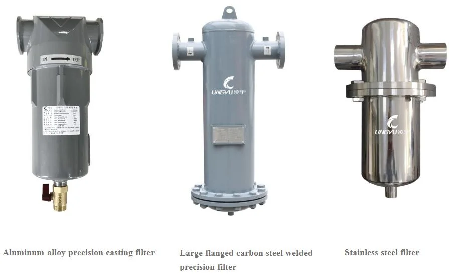 Lingyu Brand Moisture Oil Water Separator for Air Compressor Filtration System Particulate Compressed Air Filter