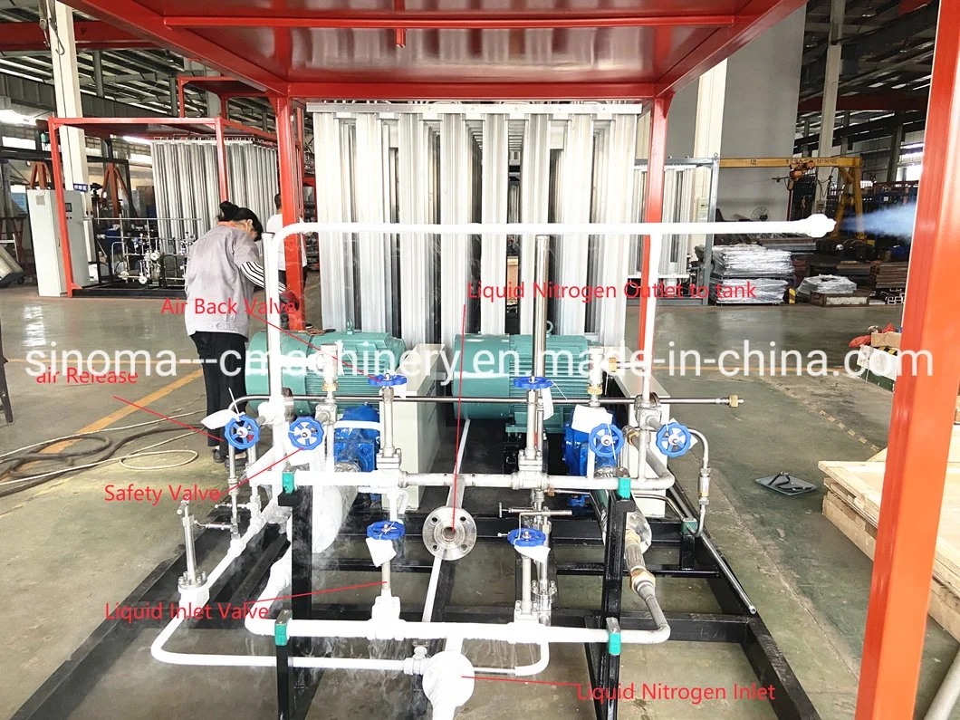 Skid-Mounted Liquid O2 N2 Ar Lco2 LNG Gas Cylinder Filling Station Vaporizer Pumps Gas Regulating Metering Station