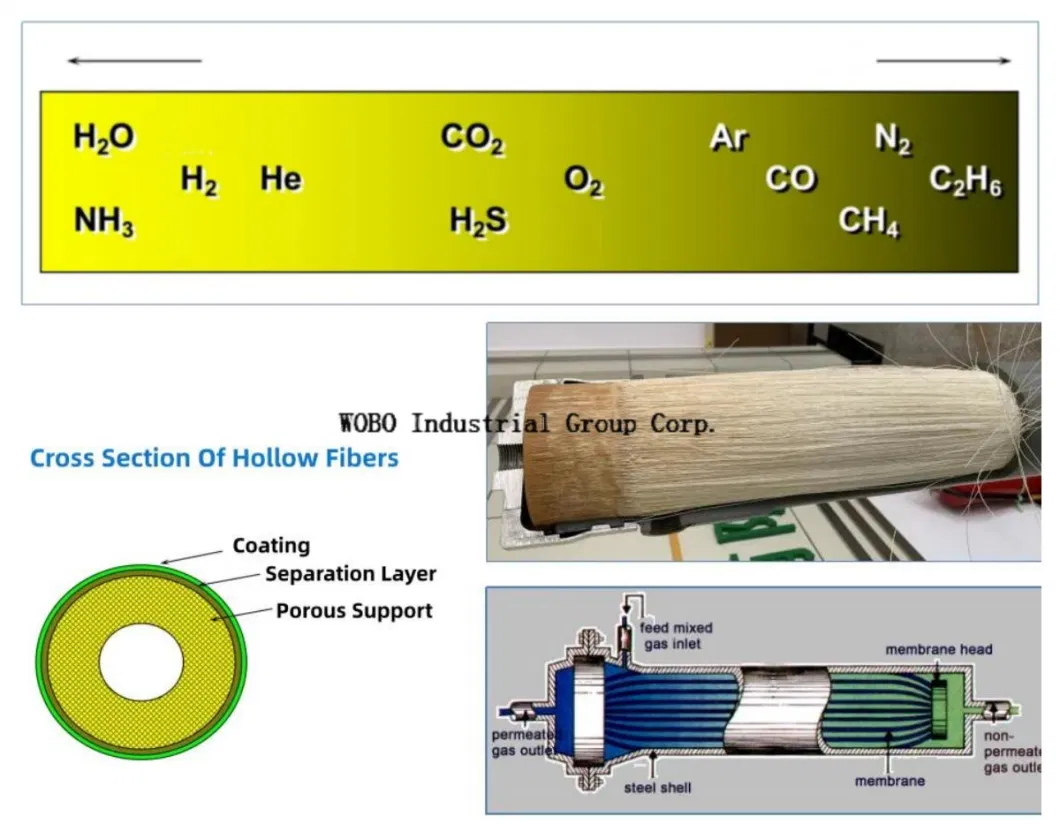 ISO9001 Methane Gas Plant 92%Concentration Commercial Hollow Fiber UF Methane Gas Membrane for Natural Gas Treatment