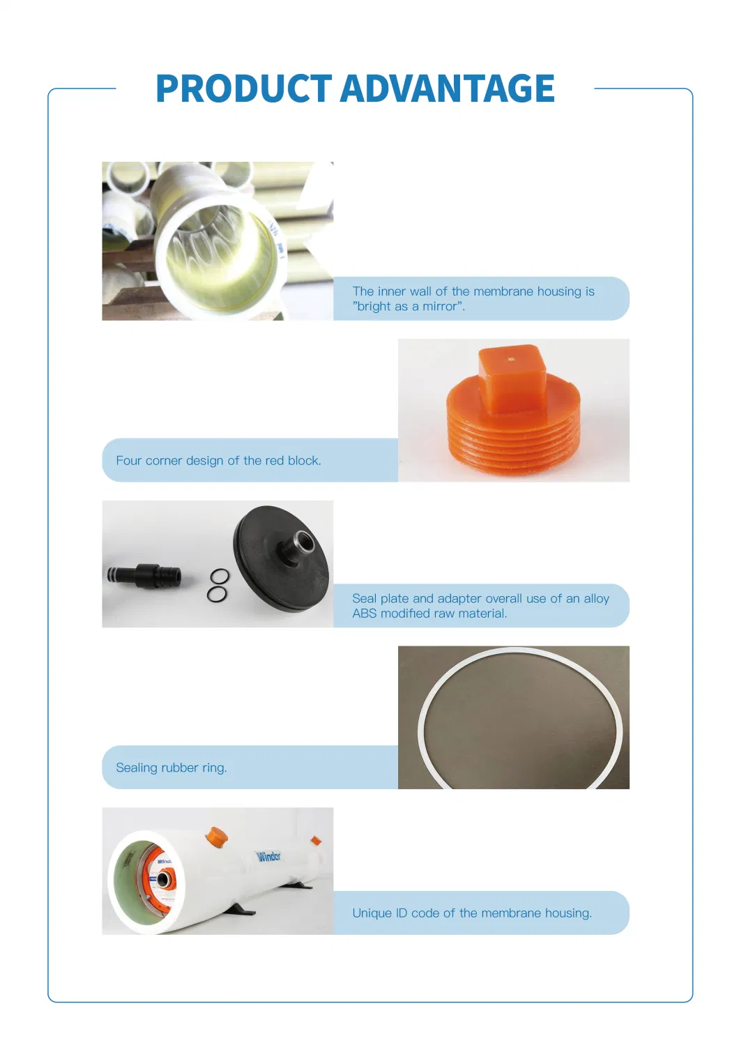 High Efficiency Clean The Membrane Element FRP Online Cleaning Pressure Vessel