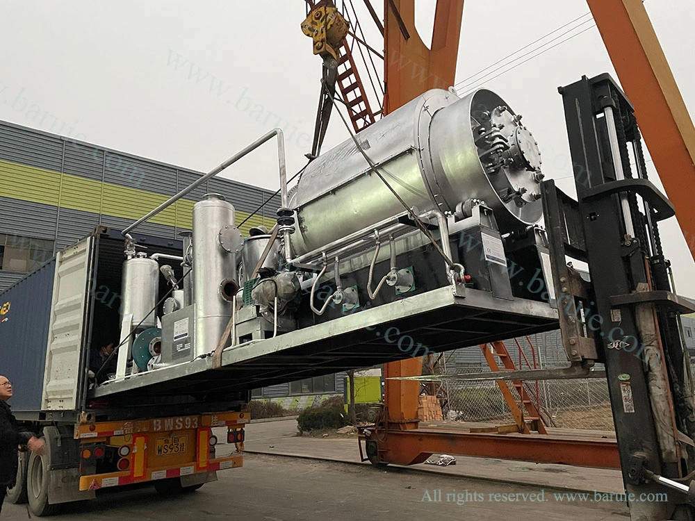Automatic Discharging Process Small Skid Mounted Plastic Recycling Plant with Pyrolysis Reactor