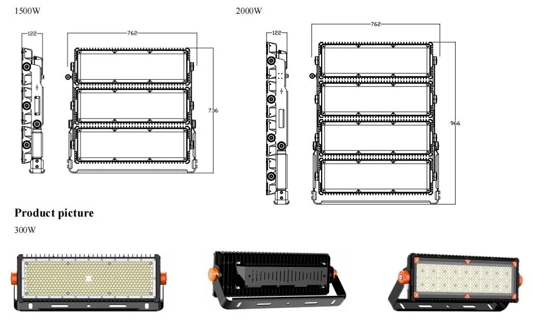 1500W LED High Mast Light Pole Price List Stadium Football Parking Lot for 20m 25m 30m 35m Street Lighting