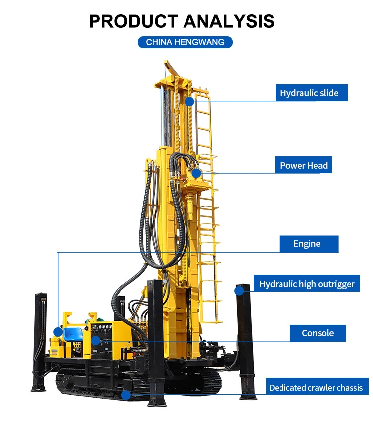 Hydraulic DTH 200m Deep Water Well Drilling Machine/Oil Drilling Equipment