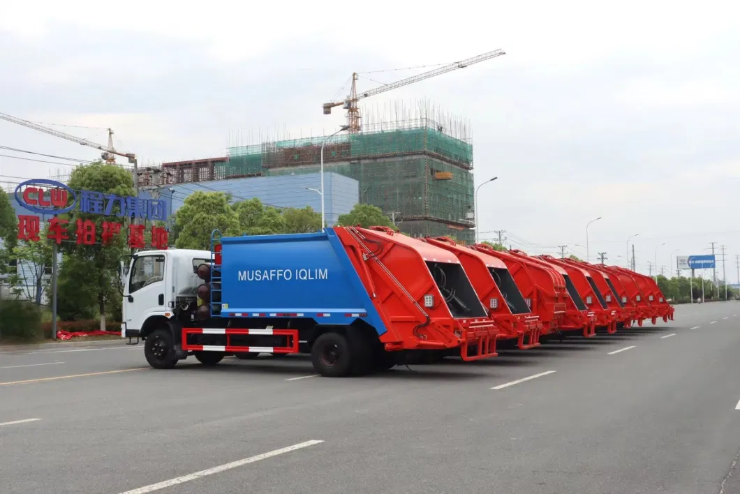 Dongfeng 7cbm 8cbm CNG Compressed Sanitary Garbage Truck 4X2 Drive LHD Natural Gas Compressed Garbage Truck