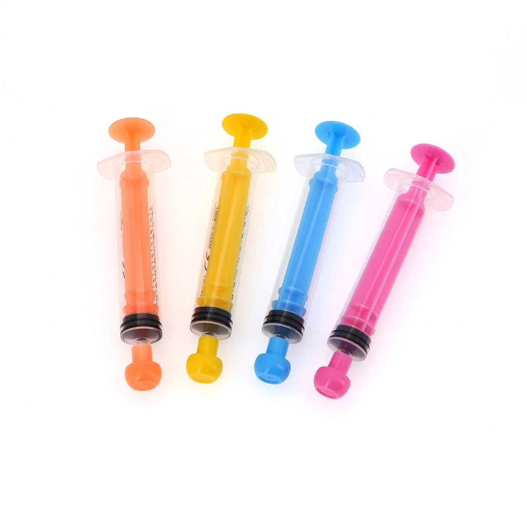 Medical Disposable Latex Free Colored Plunger Sterile/Non-Sterile Dosing Syringe with Cap