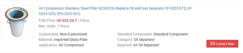 Super Quality of Compressor Air Oil Gas Separator Element (58453020)