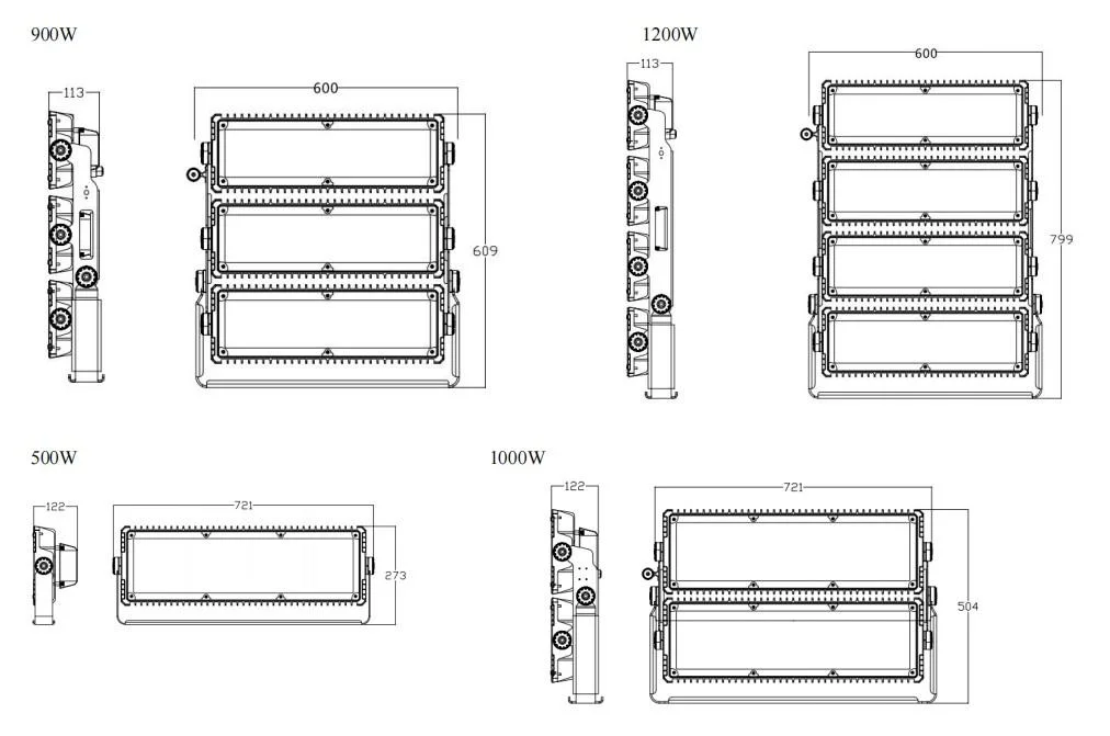 1500W LED High Mast Light Pole Price List Stadium Football Parking Lot for 20m 25m 30m 35m Street Lighting