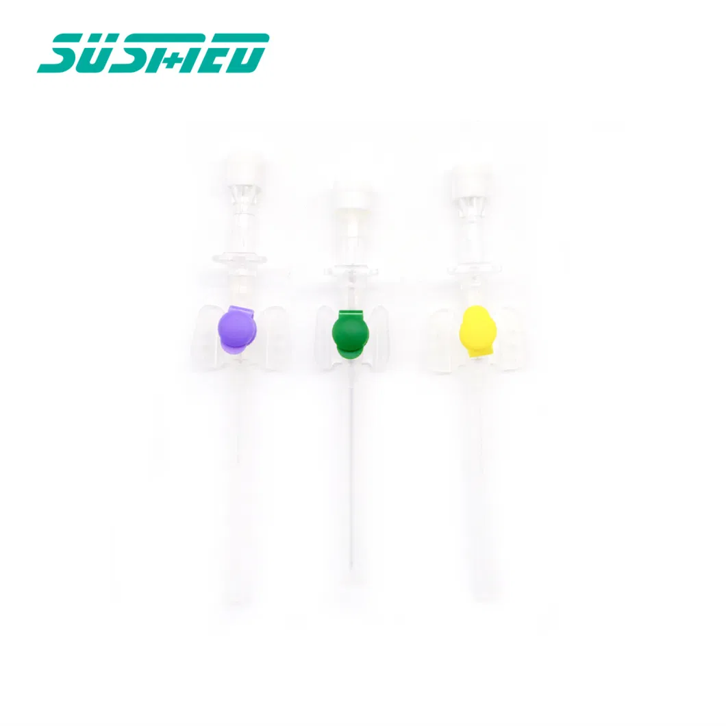 3 Port Dosing Butterfly Type Injection Port IV Cannula Safety Catheter