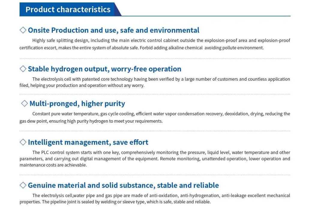 10nm3/H 99.999% High Purity Green Hydrogen Generator Electrolyzer H2 Production Plant Price