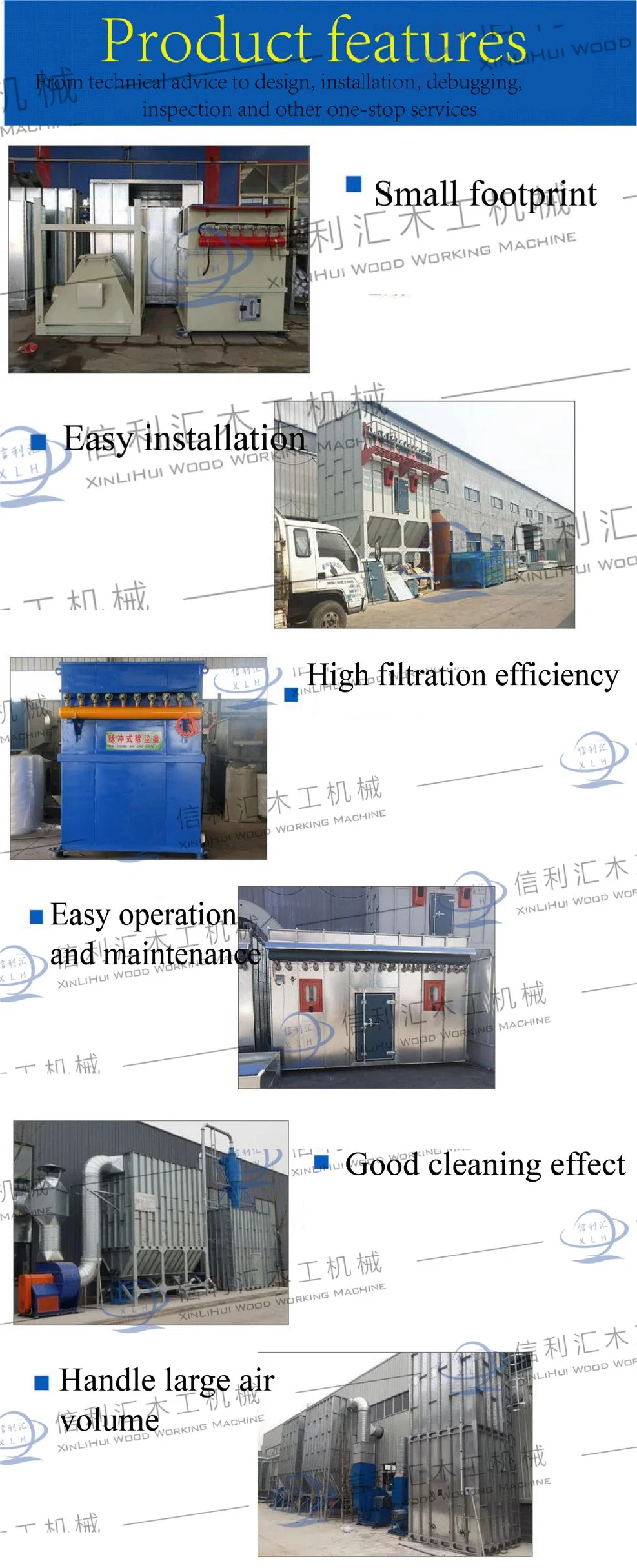 Industrial Woodworking Dust Collector for Micro Fine Dust Central Dust Collector for Timber Work Processing Application Centralized Cartridge Dust Extraction