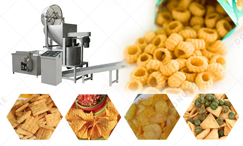 Multi-Functional Commercial Fried Pellet Snacks Deep Batch Fryer Thermostat Controlled Nut Industrial Snack Food Batch Frying Equipment