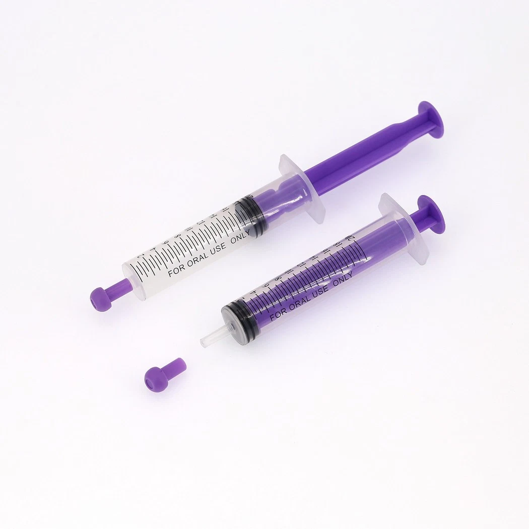 Medical Disposable Latex Free Colored Plunger Sterile/Non-Sterile Dosing Syringe with Cap