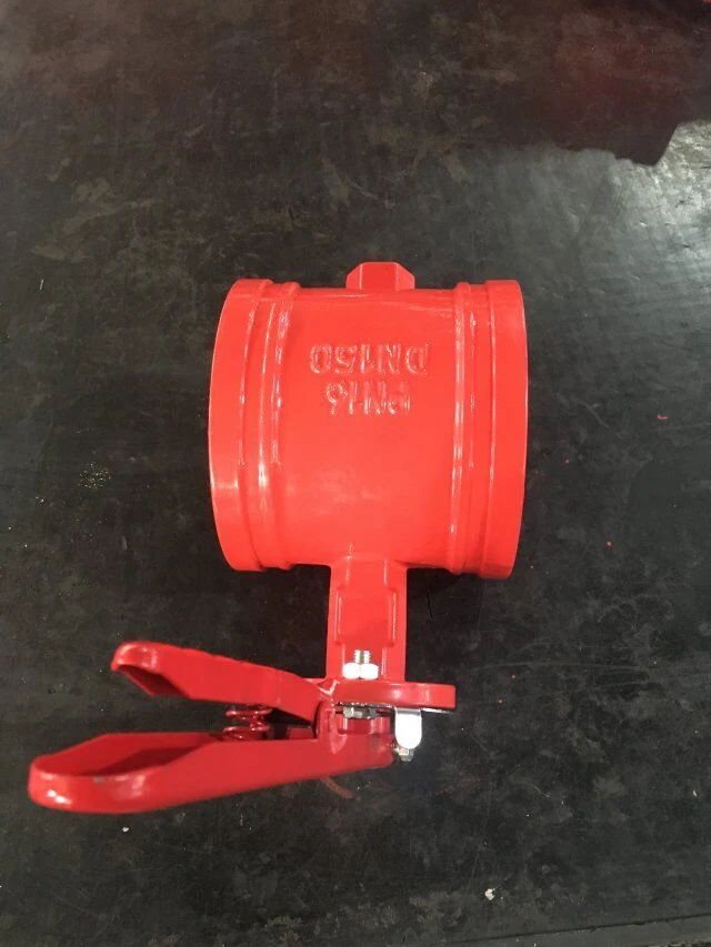 Fire Protection Signal Gearbox Operated Centre Sealing Rubber Seal Grooved Butterfly Valve