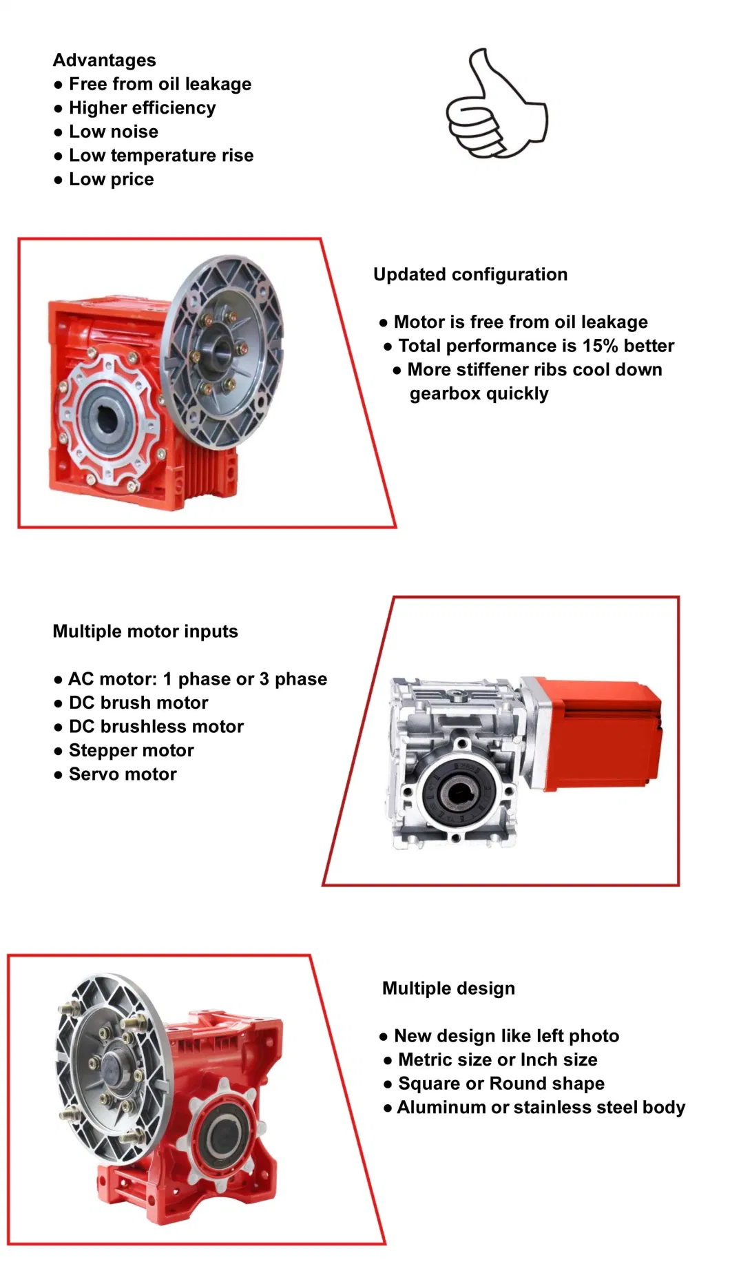 Hollow Shaft Worm Gearbox Right Hand Worm Gear