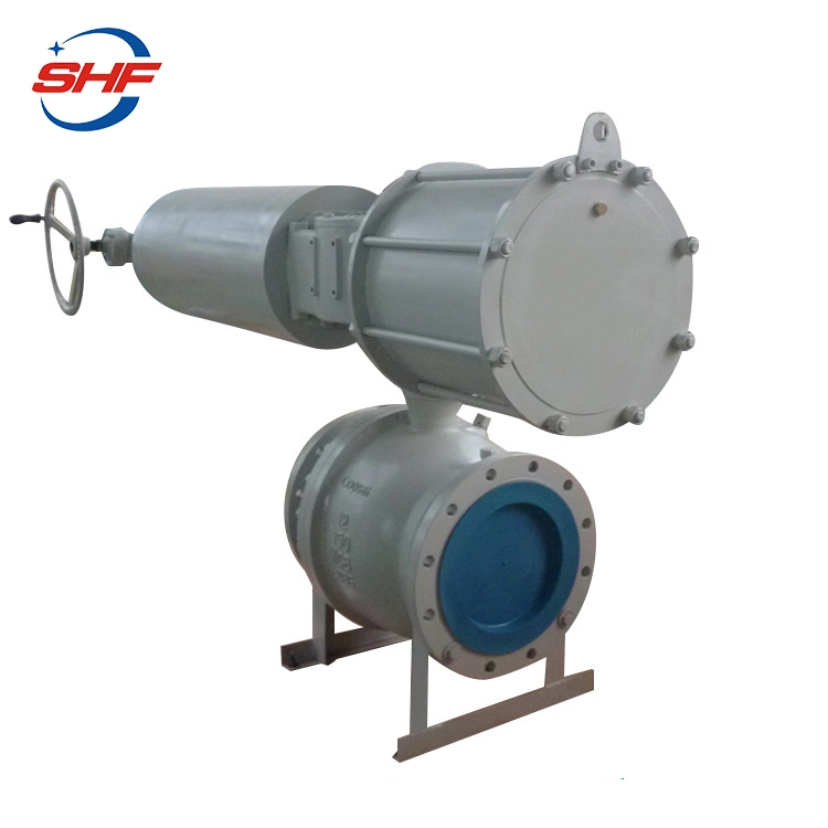 High Quality Cast Steel Floating Ball Valve Pneumatic Operate with Worm Gear