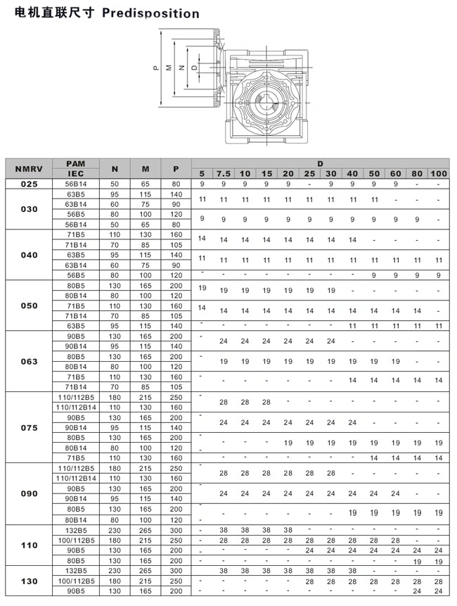 Mechanical Power Transmission Industrial Factory RV Series Speed Worm Gearbox with Dual Output Shaft