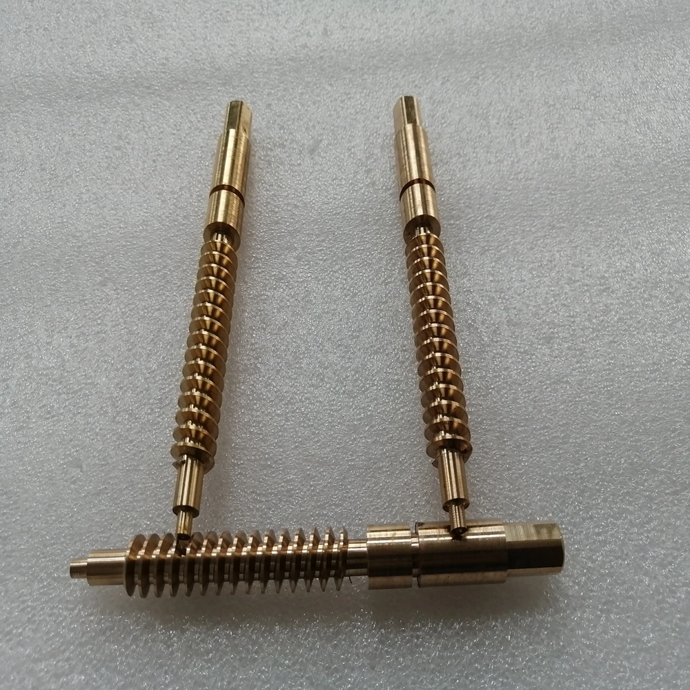 Custom Brass Machining Turning Worm Gear with Aluminum Worm