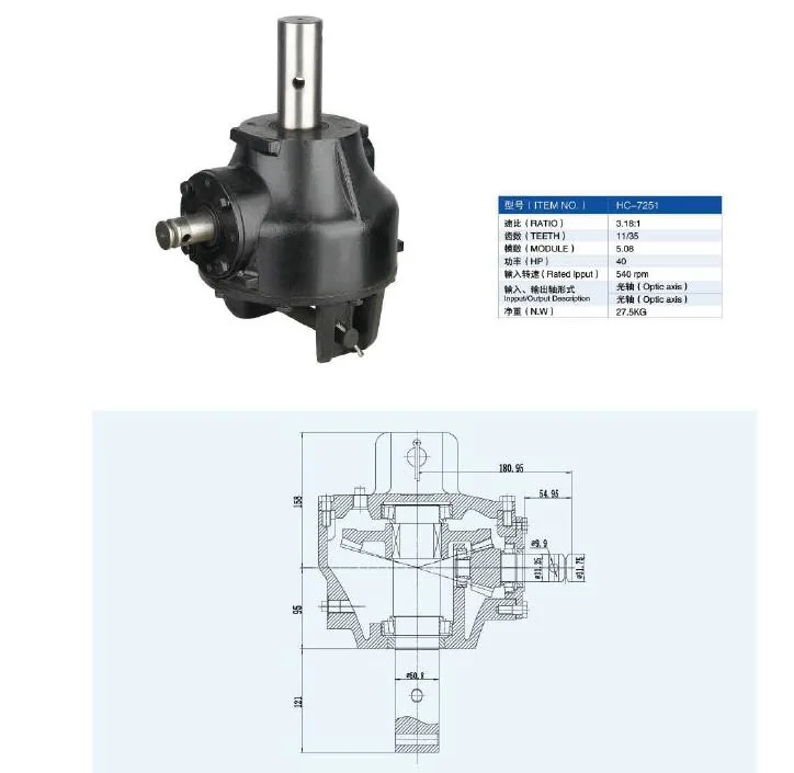 90 Degree Agricultural Pto Gearbox for Tractor Slasher Rotary Tiller