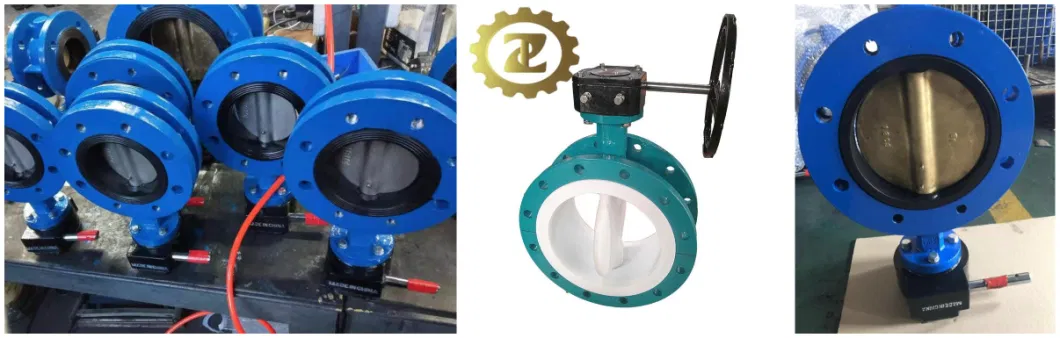 Manual Double Flanged Butterfly Valve with Handle Lever