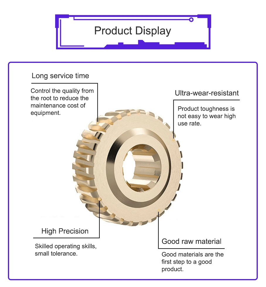 OEM Design Precision CNC Brass/Copper Round Bore Transmission Worm Spur Gears