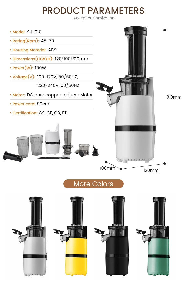 Sj-010 Pursue Fresh Taste Electric Slow Juicer Fruit Portable Lemon Pure Mini Small Portable Blender Juicer