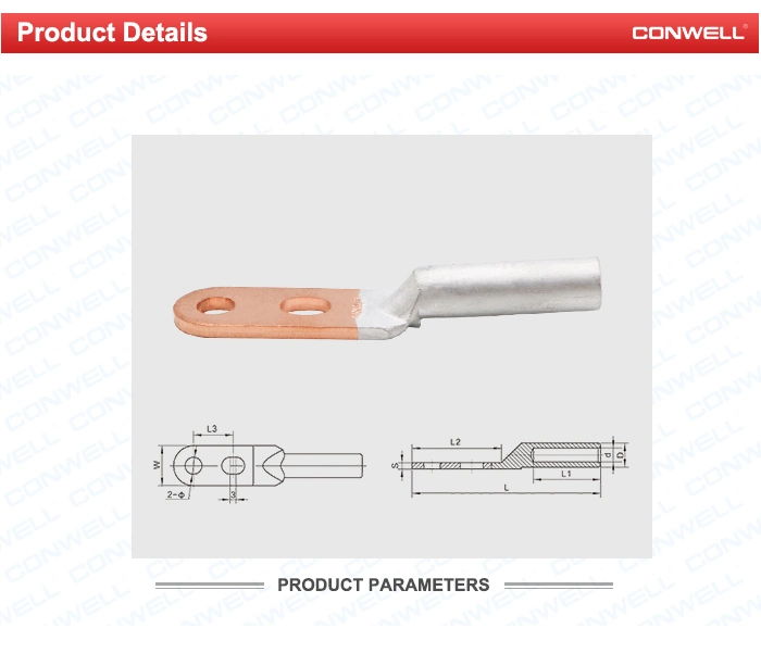 2 Hole Wire Crimping Type Bimetallic Copper Aluminium Connecting Terminal Lugs