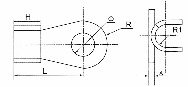 AWG Non Insulated Ring Copper Connector Lugs Ring Type Ot Terminals