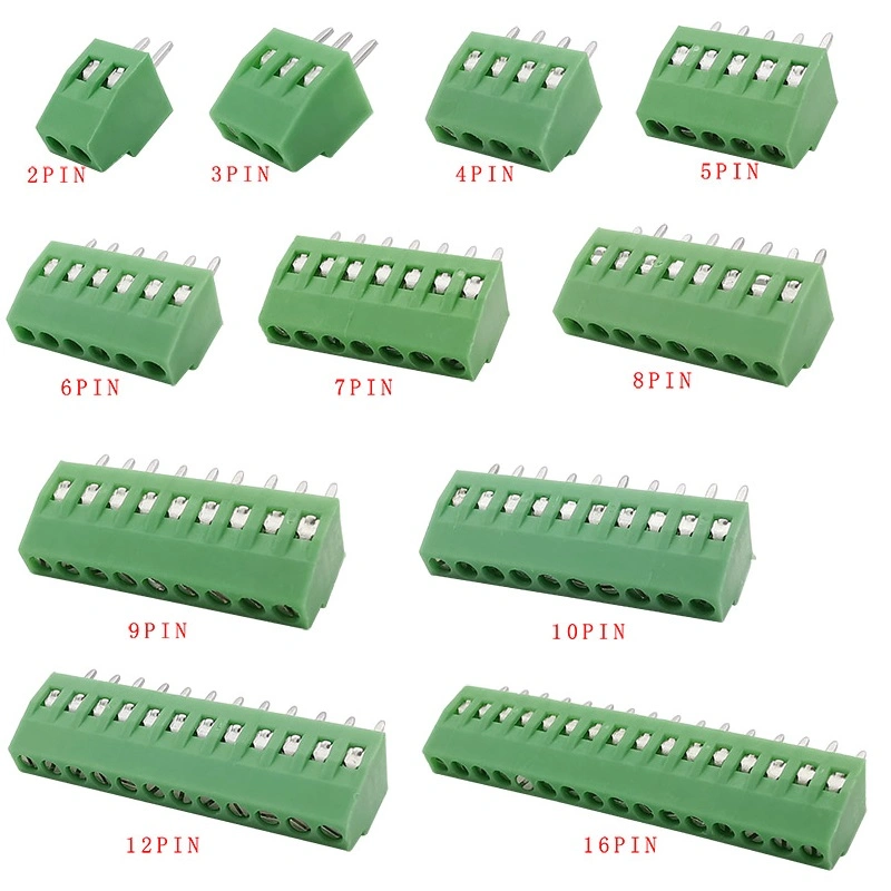 Screw Terminal Block Connector 3.5mm 3.81mm 3 4 5 6 7 8 9 10 11 12 13 Pin Way Green Pluggable Type